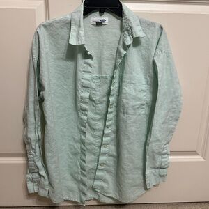 Light Green Linen Blend Shirt